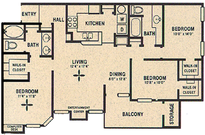 E - Chastain - 3 Bedroom / 2 Bath - 1,341 Sq. Ft.*